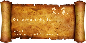 Kutschera Hella névjegykártya